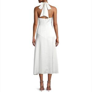 Aidan by Aidan Mattox Halter Ruched Midi Dress